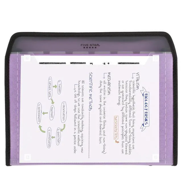 Alt view image 6 of 7 - Expanding File Organizer + Study App, 7-Pocket Accordian File Organizer, Zipper Closure, Holds 8-1/2" x 11" Paper, Amethyst Purple (350099G-ECM) (Pack of 6)