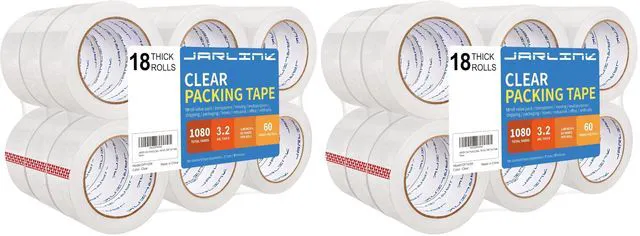 Main image of 18 Rolls Clear Packing Tape, Heavy Duty Packaging Tape (Pack of 2)