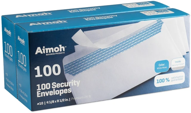 Main image of #10 Security Mailing Envelopes Letter Size, Self Seal, 200 Count No Window, EnveGuard security tint, White, 4 x 9½ in, 24 lb paper
