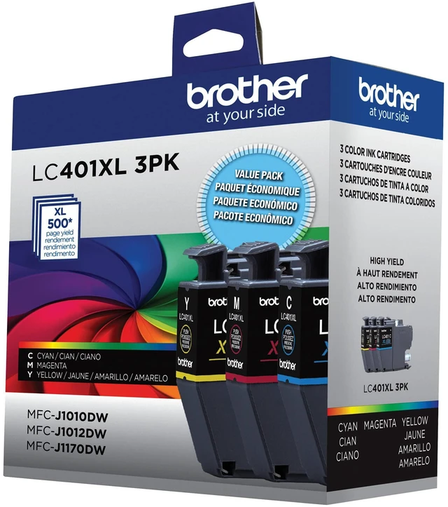 Alt view image 6 of 7 - Genuine LC401 Standard Yield Ink Cartridges â Includes 1 Cartridge Each of Cyan,Magenta and Yellow,3 Count (Pack of 2)