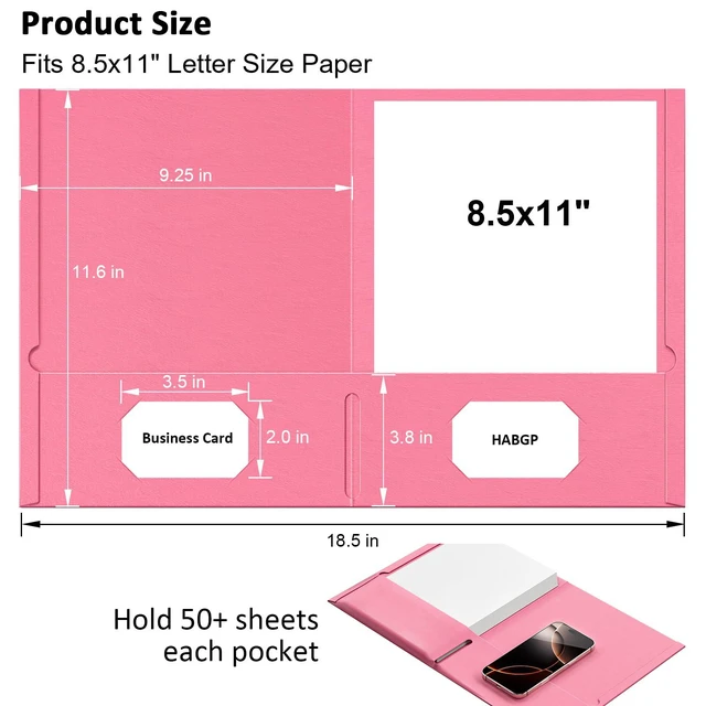 Alt view image 2 of 7 - Two Pocket Folders, 100 Pack, Pastel File Folders with Pockets, 5 Colors 2 Pocket Folders, Fit Letter Size Paper, Paper Folders, for School Office, Home, Business, Assorted Colors