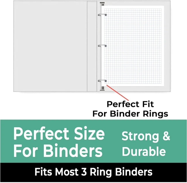Alt view image 4 of 7 - 6750 Sheets Graph Paper Bulk, 45 Pack, Bulk Quad Ruled Sheets Thick Graphing Paper, 4x4, 8" x 10.5", 3 Hole Punched, Fights Ink Bleed, Bulk Loose Leaf Paper, Bulk Office & School Supplies