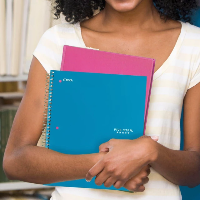 Alt view image 6 of 7 - Spiral Notebook, 3 Subject, Wide Ruled | 8" x 10-1/2" | 150 Sheets | Water Resistant | Tidewater Blue | Pack of 6