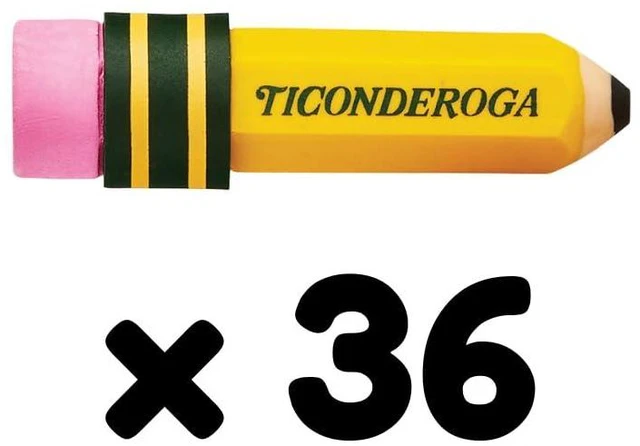 Alt view image 6 of 7 - Pencil Shaped Erasers, 3 Erasers/Pack, 12 Packs Yellow, 0.75" x 2.875", #38953