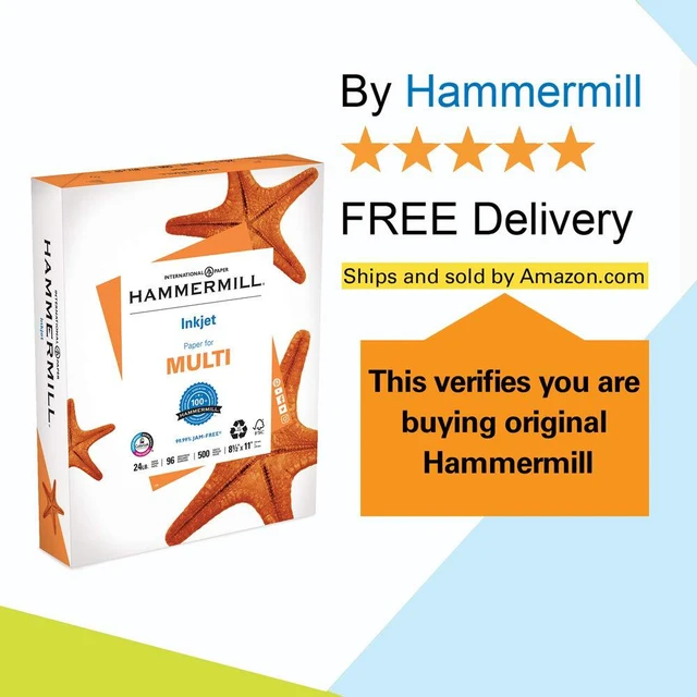 Alt view image 6 of 7 - Printer Paper, Multipurpose Inkjet Paper 24 lb, 8.5 x 11-96 Bright, Made in the USA, 105050C - 5 Ream (2,500 Sheets)
