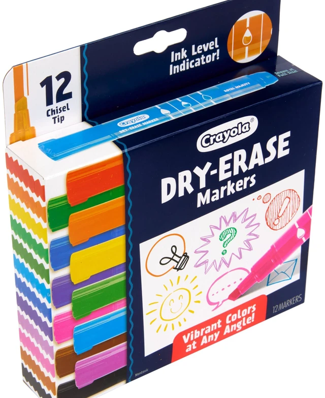 Alt view image 3 of 7 - Take Note Dry Erase Markers for School (12ct) Teacher Classroom Supplies, Chisel Tip Whiteboard Markers, Must Haves