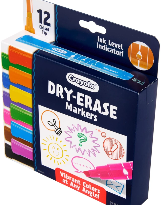 Alt view image 4 of 7 - Take Note Dry Erase Markers for School (12ct) Teacher Classroom Supplies, Chisel Tip Whiteboard Markers, Must Haves