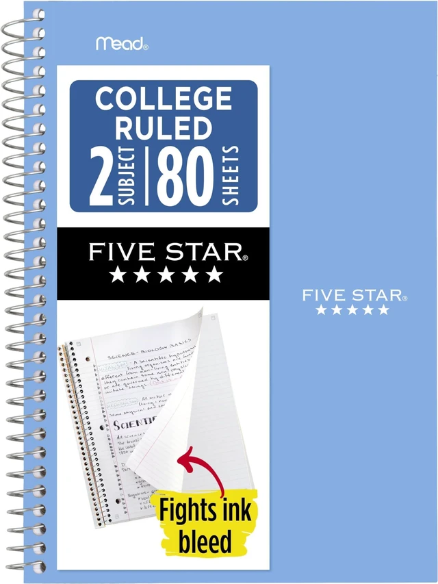 Main image of Spiral Notebook, 2 Subject, College Ruled, 9 1/2" x 6" 80 Sheets, Tidewater Blue (840029CG1-ECM) (Pack of 12)
