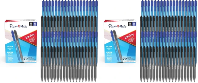 Main image of InkJoy 100RT Ballpoint Pens,Medium Point (1.0mm),Black & Blue Ink,- Bulk Pack for School,Home,Office,College,Note-Taking,72 Count (Pack of 2)