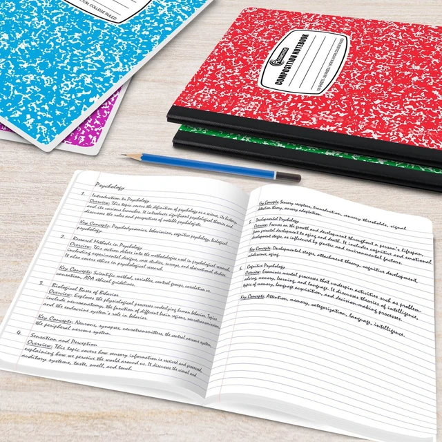Alt view image 7 of 7 - 50 Pack Bulk Composition Notebooks, College Ruled, Bulk Notebooks Bulk School Supplies, 200 Pages (100 Sheets), 9-3/4 x 7-1/2, Bulk College Ruled Notebooks, Assorted Colors Marble Notebooks