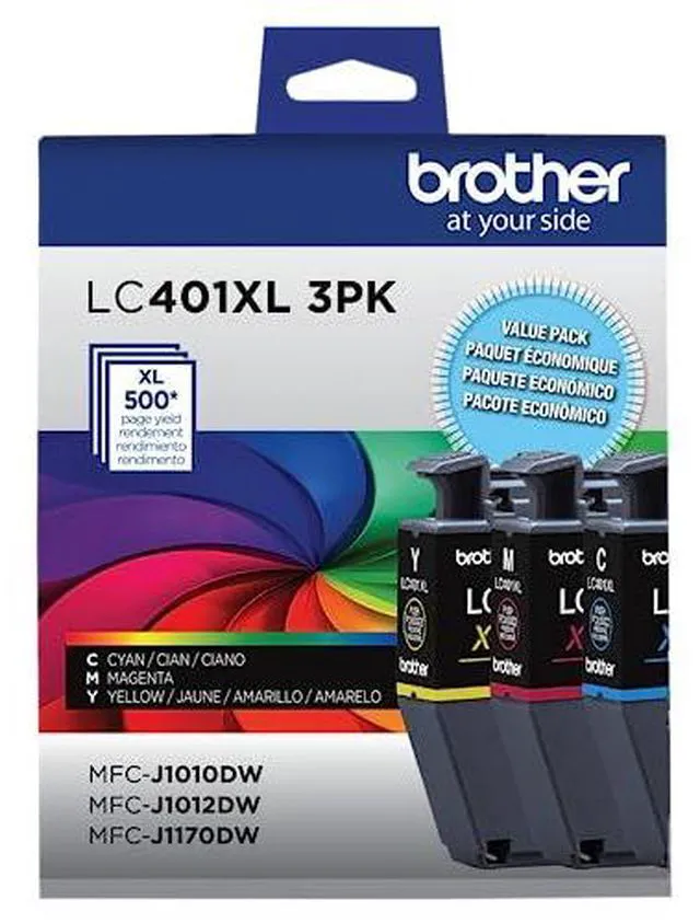 Alt view image 4 of 6 - Genuine LC401XL 3PK High Yield 3-Pack Color -Ink -Cartridges Includes 1 Cartridge Each of Cyan, Magenta and Yellow -Ink