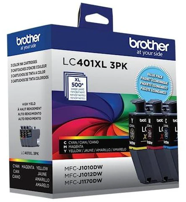 Alt view image 6 of 6 - Genuine LC401XL 3PK High Yield 3-Pack Color -Ink -Cartridges Includes 1 Cartridge Each of Cyan, Magenta and Yellow -Ink