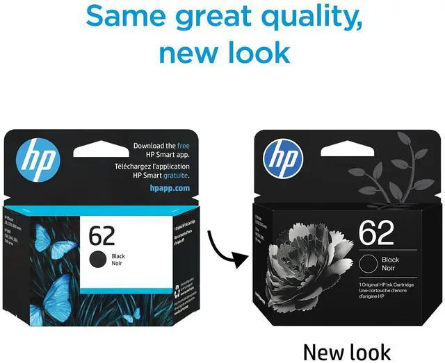 Alt view image 2 of 7 - 62 Black Ink Cartridge | Works with Envy 5540, 5640, 5660, 7640, OfficeJet 5740, 8040, Mobile 200, 250 | C2P04AN | Packaging May Vary