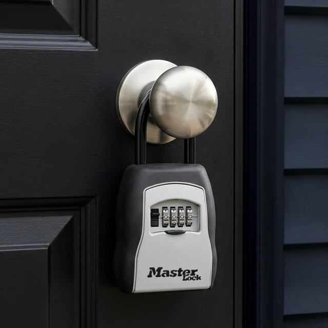 Alt view image 2 of 7 - Portable Key Lock Box, Combination Lock Box Holds 5 Keys 5400EC Secure Storage Lock Box For Realtors, Landlords, Tenants & Property Managers, Weather Resistant, Resettable 4-digit Code