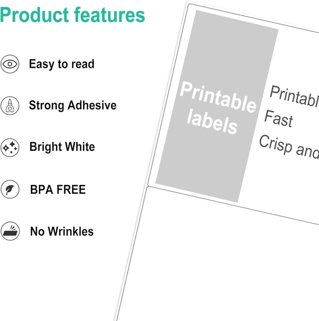 Alt view image 2 of 7 - L LIKED Half Sheet Shipping Label, 1000 Labels, 5.5 x 8.5, 30 Sheets 2 per sheet, strong adhesive, laser/inkjet compatible, for shipping, address & product