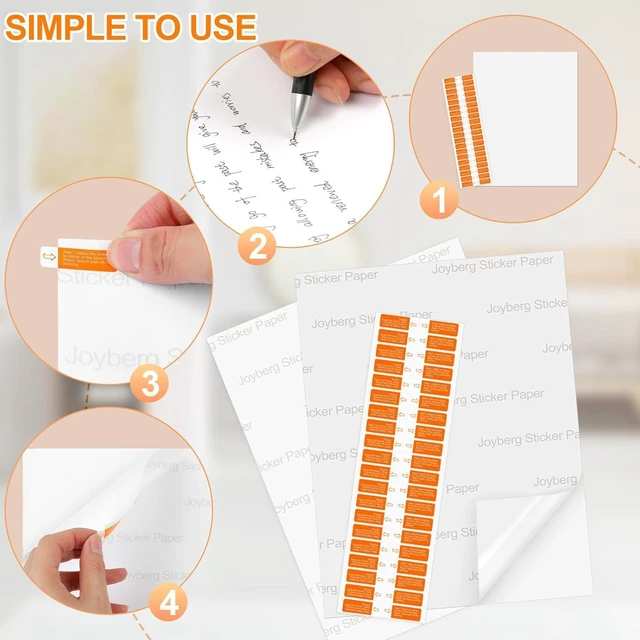 Alt view image 5 of 7 - Printable Sticker Paper for Inkjet Printer, 150 Sheets 8.5" x11'' Matte Sticker Printer Paper Full Sheet Labels for Laser/Inkjet Printers, Letter Size