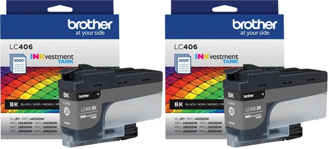 Main image of Genuine LC406BK Standard Yield Black INKvestment Tank Ink Cartridge,(Pack of 2)