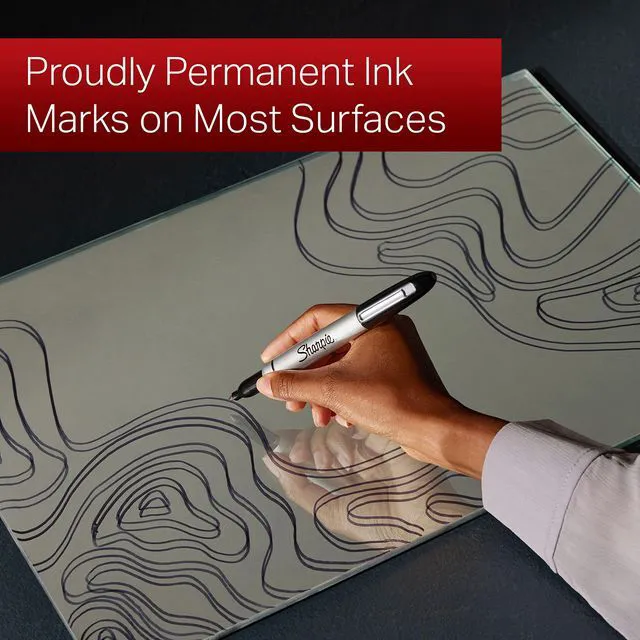 Alt view image 5 of 7 - Permanent Markers with Stainless Steel Marker Case Fine Point Black 6 Count