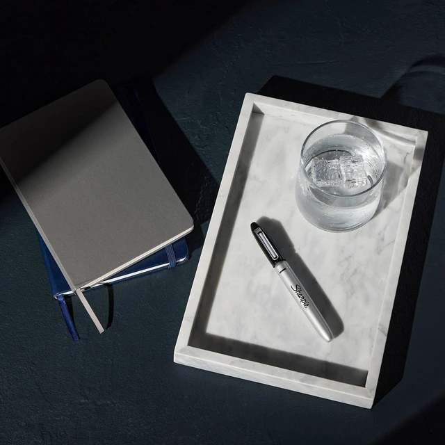 Alt view image 6 of 7 - Permanent Markers with Stainless Steel Marker Case Fine Point Black 6 Count