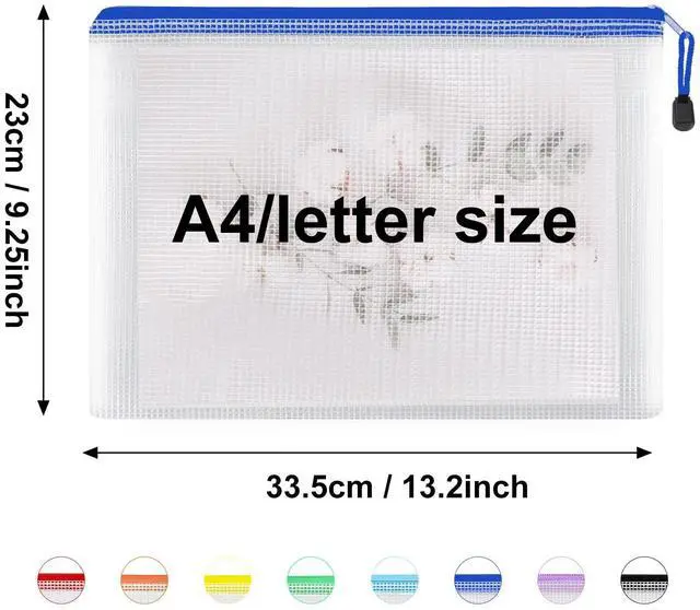 Alt view image 2 of 7 - 56pcs Mesh Zipper Pouch Zipper Bag, Durable Pouches for Organization Puzzle Storage, Letter Size, A4 Size, for Office Supplies