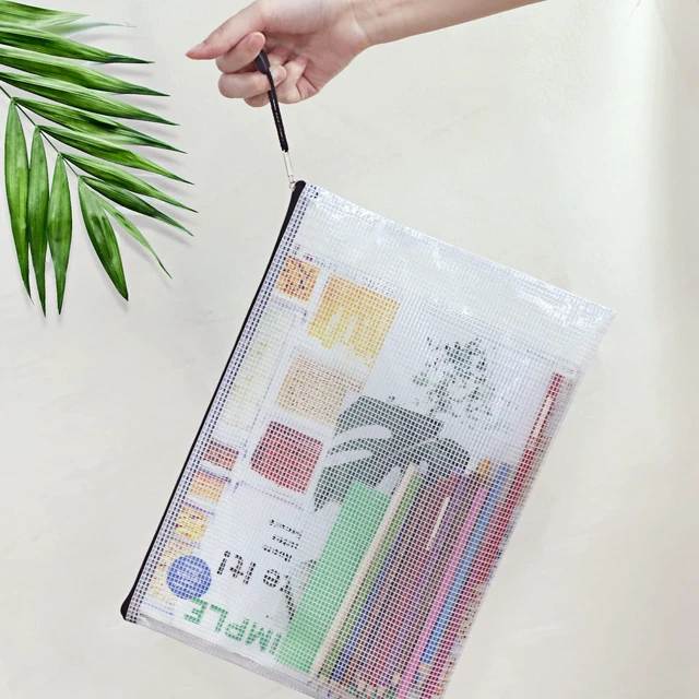 Alt view image 6 of 7 - 56pcs Mesh Zipper Pouch Zipper Bag, Durable Pouches for Organization Puzzle Storage, Letter Size, A4 Size, for Office Supplies