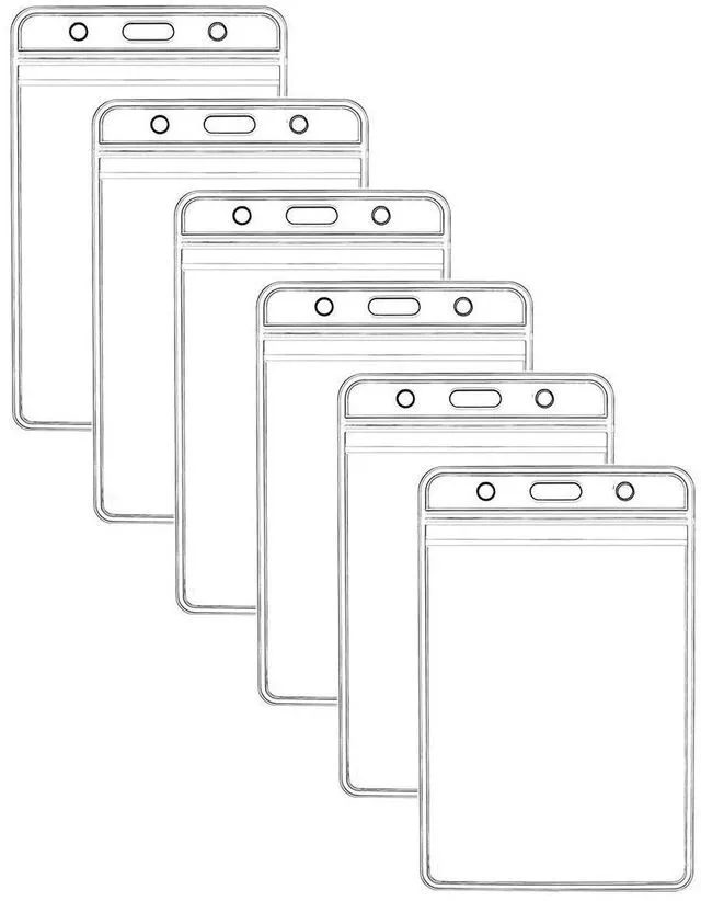 Main image of Vertical ID Badge Holders Sealable Waterproof Clear Plastic Holder, Fits RFID/Proximity/Badge Swipe Cards or Credit Card(400Pcs, Vertical)
