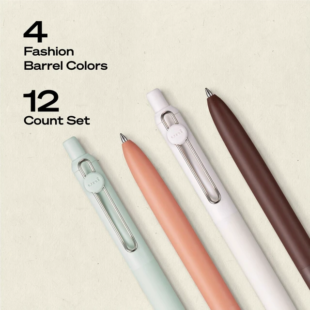 Alt view image 5 of 7 - uniball Zento Gel Pens, Black Ink, 0.7mm Medium Point, 12 Count Retractable, Smooth Writing, Quick-Drying, No Smear, No Bleed, Boho Barrel Colors