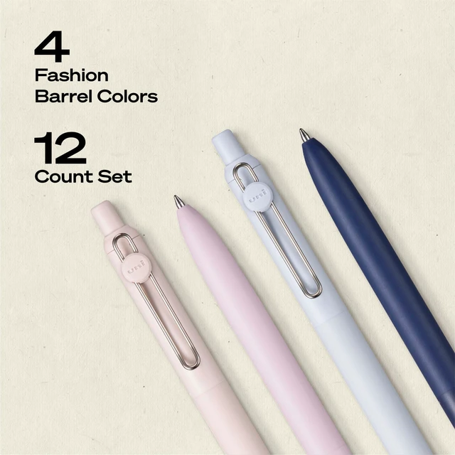 Alt view image 5 of 7 - uniball Zento Gel Pens, Black Ink, 0.7mm Medium Point, 12 Count Retractable, Smooth Writing, Quick-Drying, No Smear, No Bleed, Muted Barrel Colors