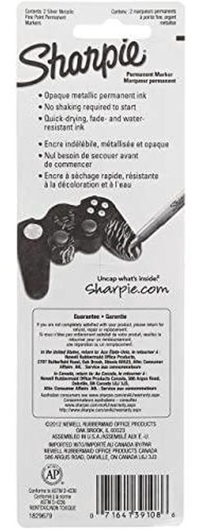 Alt view image 6 of 6 - Metallic Permanent Markers, Fine Point, Silver, For Black Paper or Dark Surfaces, Arts & Crafts, Posters (Pack of 12)
