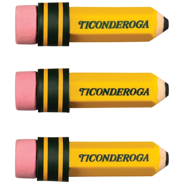 Alt view image 3 of 6 - Erasers, Pencil Shaped, Yellow, 36-Pack (38936) Ideal for writing, drawing, schoolwork, classrooms and office use