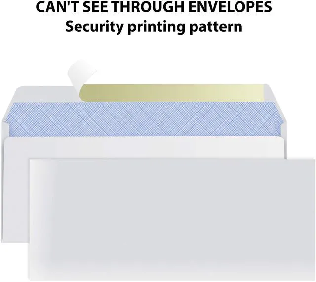 Alt view image 3 of 5 - #10 Envelopes Letter Size Self Seal | 500 Business Mailing Security Peel and Sealing Envelope | 100% Tinted | no 10 White Windowless Legal Regular Plain Envelops Pack | 4-1/8 x 9-1/2 Inches | 24 LB