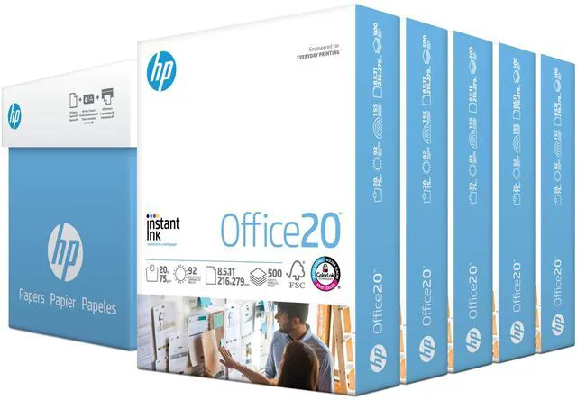 Main image of 8.5 x 11 Paper | Office 20 lb | 5 Ream Case - 2500 Sheets | 92 Bright | Made in USA-FSC Certified | 112150C