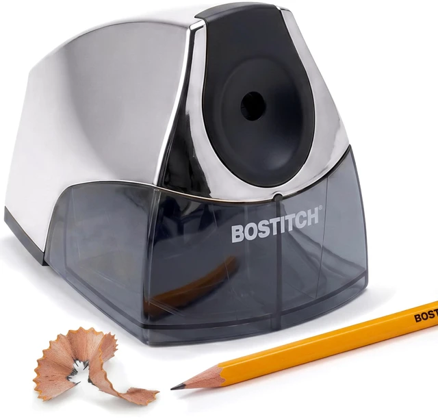 Main image of Office Electric Pencil Sharpener for Classroom & Desk Use, Heavy-Duty Stall-Free Motor, High-Capacity Shavings Tray, Chrome
