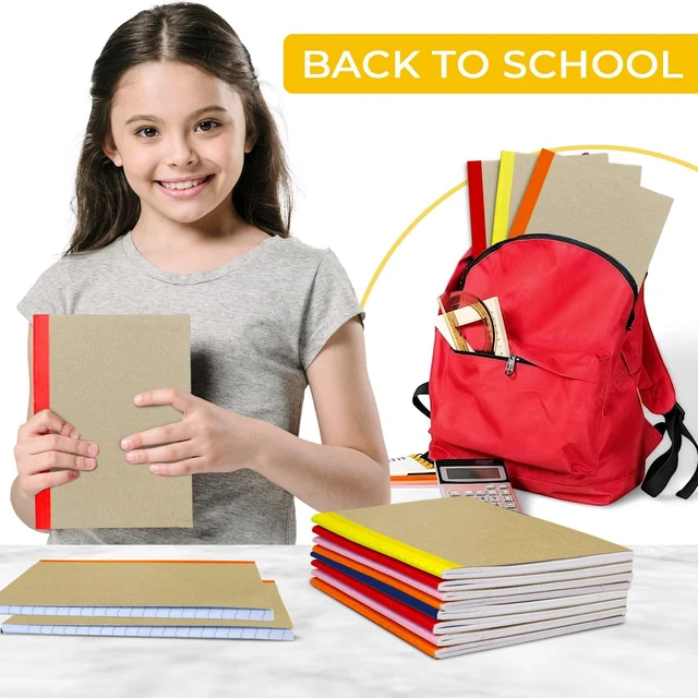 Alt view image 4 of 7 - Bulk A5 Kraft Journals, 50 Pack, Wide Ruled, 60 Sheets (120 Pages) Kraft Notebook, 8 x 5.7", Bulk Journal Notebook A5, Bulk Composition Notebooks, Bulk Small Notebook for School & Travel