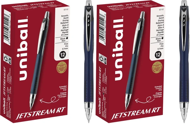 Main image of uniball Jetstream RT Ballpoint Pens, Fine Point (0.7mm), Black (Pack of 24)