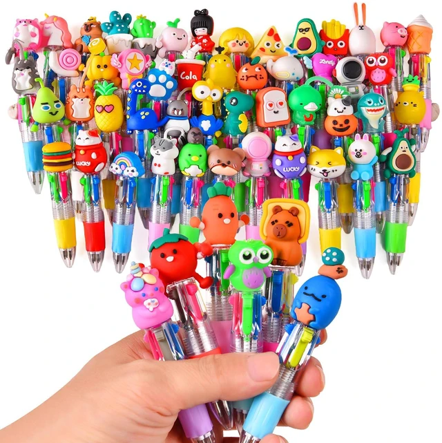 Main image of 100Pcs Mini Multicolor Pens in One 4-in-1, Cute Pens Bulk for Party Favors and Birthdays, Delightful Ballpoint Pen Gifts Classroom Student Prizes (100pcs)