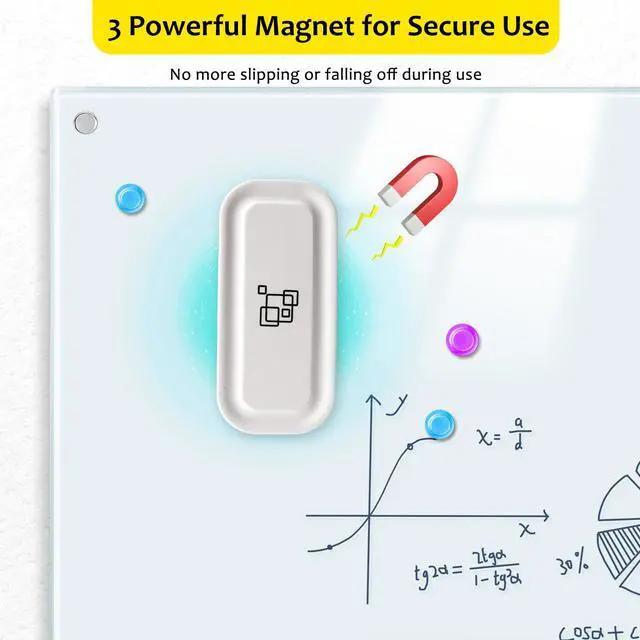 Alt view image 3 of 7 - Magnetic Dry Erase Eraser, Pure White, 8 Pack White Board Erasers, Glass Whiteboard Eraser, Office and School Classroom Supplies
