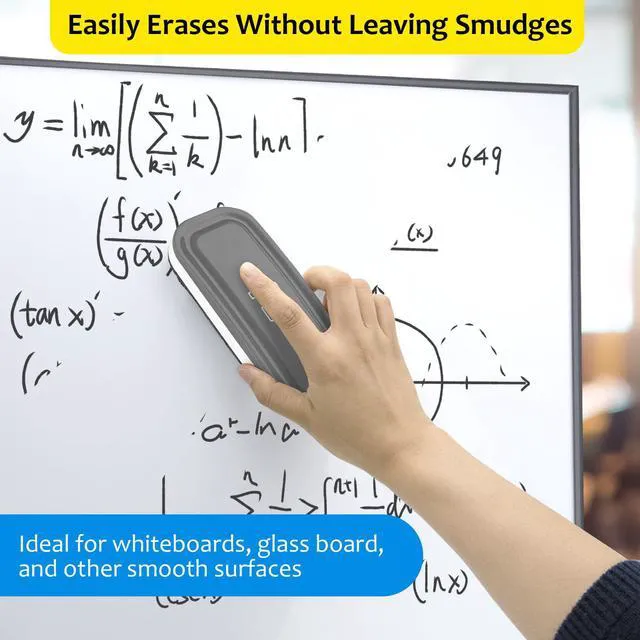 Alt view image 4 of 7 - Magnetic Dry Erase Eraser, 4 Pack, 2 Gray + 2 White Glass Board Erasers, For Dry Erase Board, For Glass Board, For Calendar Board, Office and School Supplies