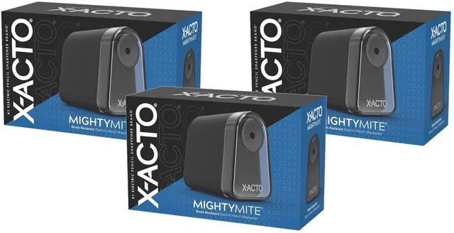 Main image of Pencil Sharpener, Mighty Mite Electric Sharpener, with Pencil Saver®, SafeStart® Motor, Black, 1 Count - Home, Office, School, Teacher Supplies (Pack of 3)