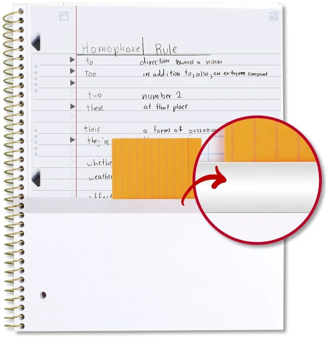 Alt view image 4 of 7 - Spiral Notebook + Study App, 1 Subject, Wide Ruled, 8" x 10-1/2", 80 Sheets, Fights Ink Bleed, Water Resistant Cover, Black Stars Glow in the Dark (930020F) (Pack of 12)