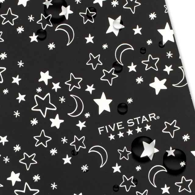Alt view image 5 of 7 - Spiral Notebook + Study App, 1 Subject, Wide Ruled, 8" x 10-1/2", 80 Sheets, Fights Ink Bleed, Water Resistant Cover, Black Stars Glow in the Dark (930020F) (Pack of 12)