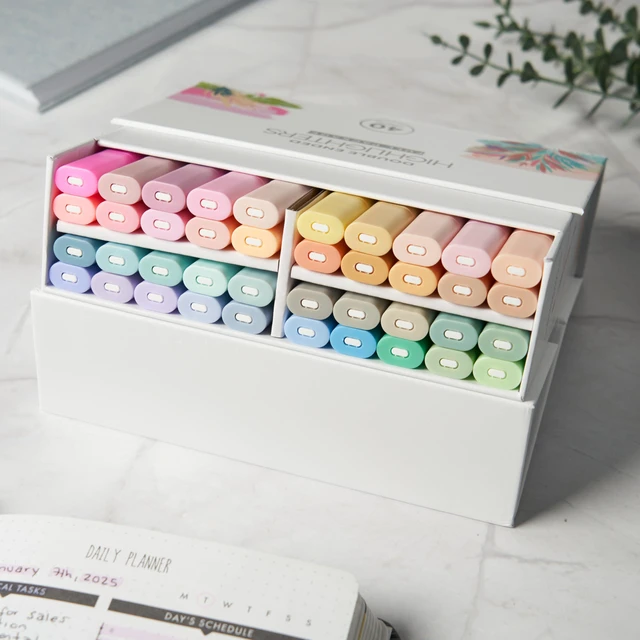 Alt view image 5 of 7 - Bible Highlighters No Bleed, Pastel Colors, Dual Tip, 40 Pack Aesthetic Cute Highlighters, Chisel Tip & Fine Point For Bible & Journaling