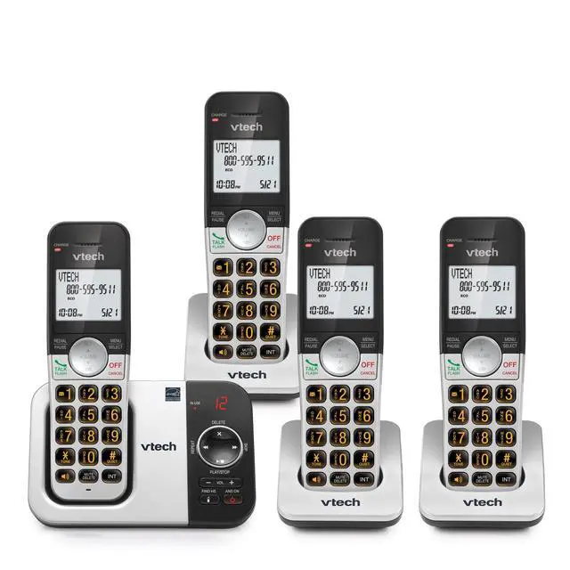 Main image of Cordless Phone with 4 Handsets Big Buttons, Large Backlit Display, Answering Machine, DECT 6.0, Whole-Home Coverage, Intercom, Easy to Use | VG232-4