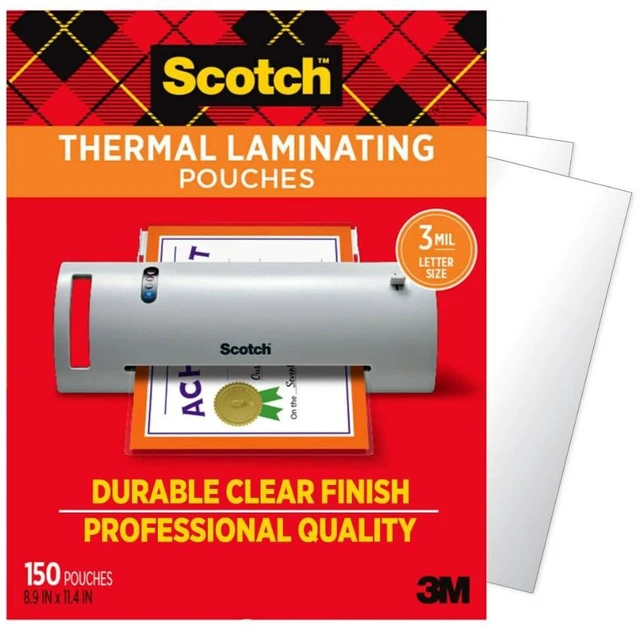 Main image of Thermal Laminating Pouches, Clear Fits Letter Sized (8.9 in. × 11.4 in.) Paper, 150 Pouches