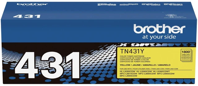 Alt view image 7 of 7 - Printer TN431Y Standard Yield Toner-Retail Packaging, Yellow Color document printing with 1800 page yield and compatibility for HL-L8360CDW