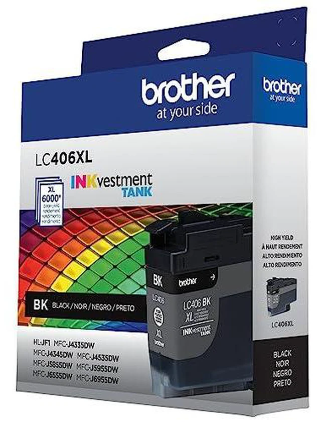 Alt view image 5 of 6 - Printer Ink Cartridge, Genuine LC406XLBK High Yield Black INKvestment Tank Ink Cartridge. ink for up to 6,000 pages. For home office users & small businesses
