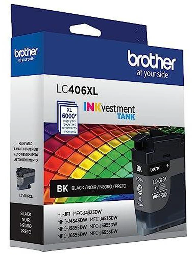 Alt view image 6 of 6 - Printer Ink Cartridge, Genuine LC406XLBK High Yield Black INKvestment Tank Ink Cartridge. ink for up to 6,000 pages. For home office users & small businesses