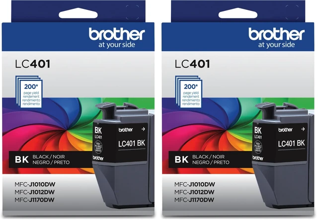 Main image of Ink Cartridge, Black, LC401BK, Standard Yield | Pack of 2