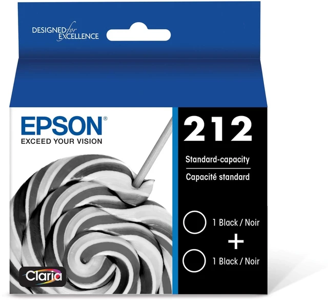 Main image of 212 Genuine Ink Black Dual Pack Cartridges T212120-D2 Works With WorkForce WF-2830 WF-2850 Expression XP-4100 XP-4105 Inkjet Printers