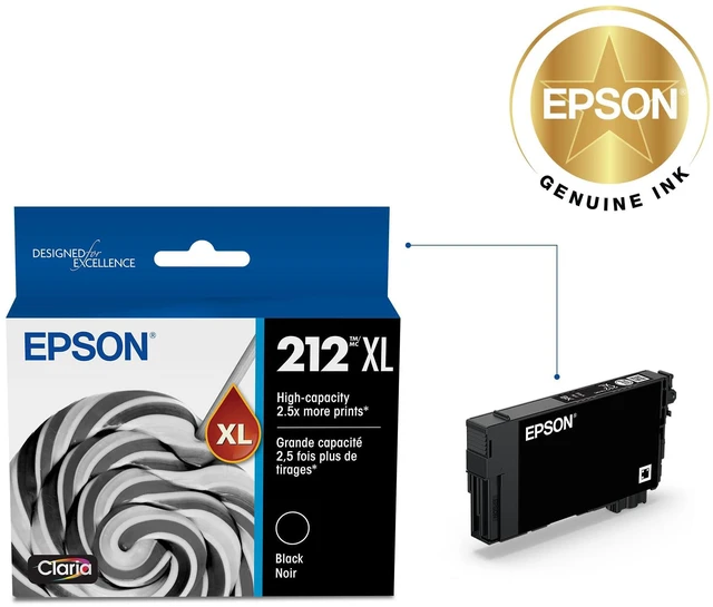 Alt view image 2 of 6 - 212 Claria Ink High Capacity Black Cartridge (T212XL120-S) Works with Workforce WF-2830, 2850 and Expression XP-4100, 4105